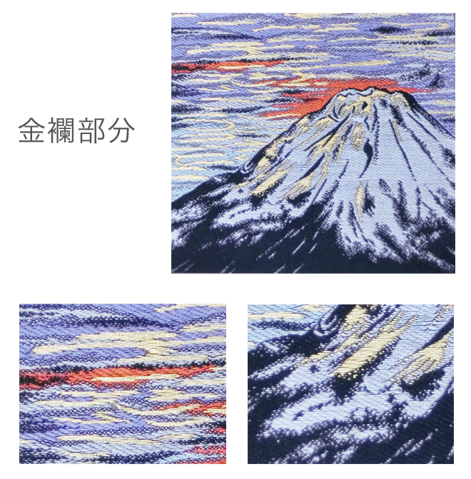 金襴ピクチャー「雪の富士山」金襴部分