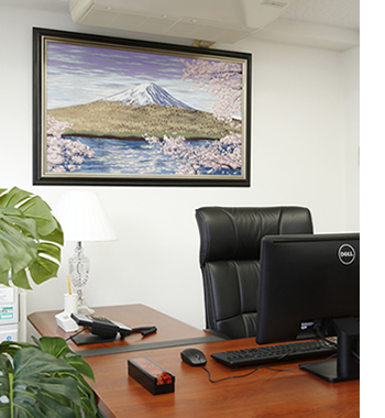 オフィスに飾った富士山